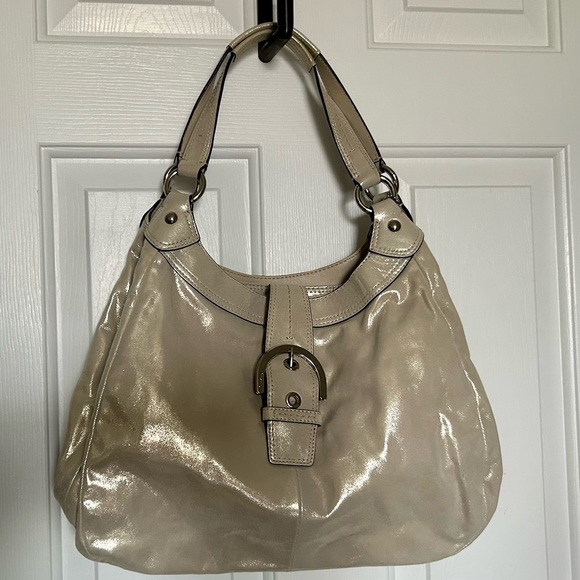 Coach pearlescent metallic handbag EXCELLENT! - Picture 2 of 13
